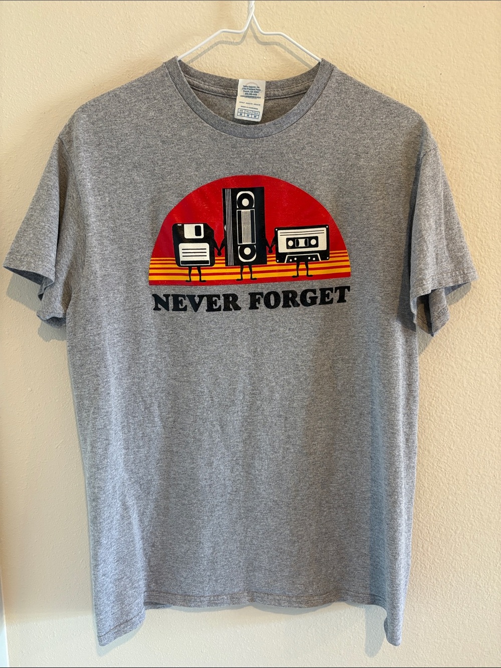 ‘Never Forget' Retro Tech Graphic short sleeve Tee shirt -
